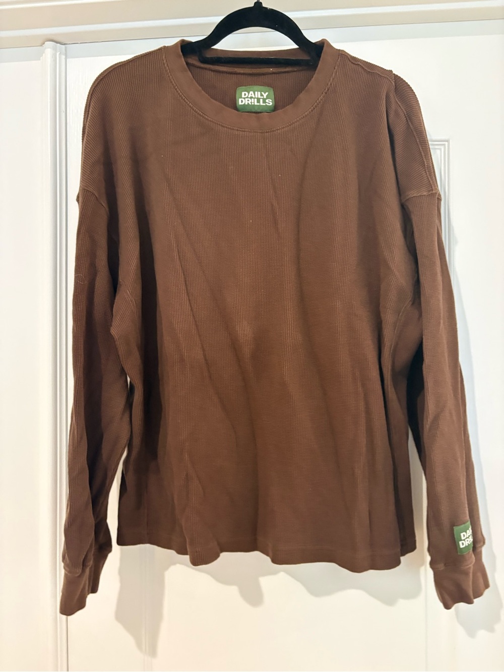 Daily Drills Brown Long-Sleeve Thermal Sweater